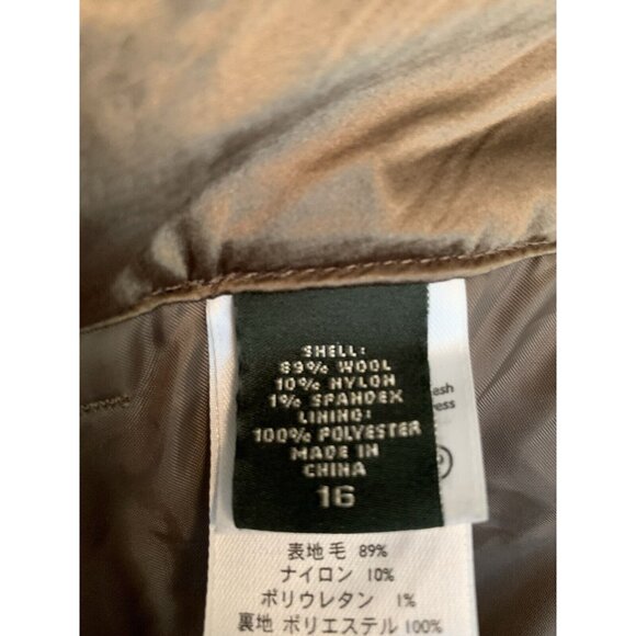 Eddie Bauer Blakely Fit Tweed Wool Blend Straight Leg High Rise Trousers SZ 16 - Picture 11 of 12